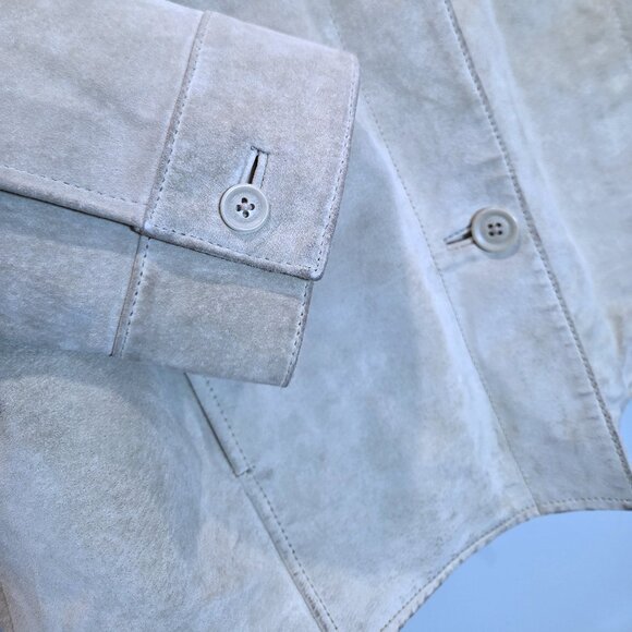 Eddie Bauer Light Tan Suede Button Up Barn Jacket Size M - Picture 9 of 9